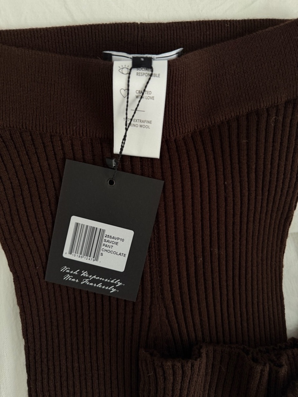 Ribbed Flare Pants in Dark Brown - Savoie - Picture 3 of 3